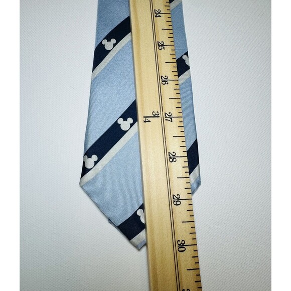 Disney Parks Mickey Mouse Icon Light Blue 100% Silk Tie Men's - Picture 6 of 7